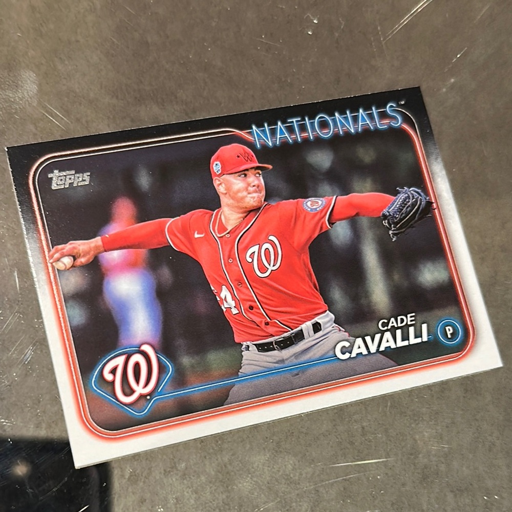 Topps Nationals Cade Cavalli Card - Red and Blue